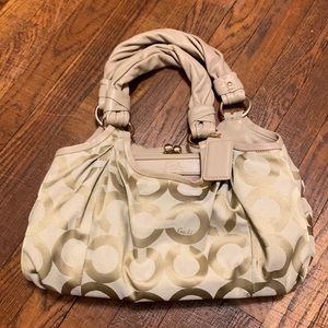 Coach monogram tan purse